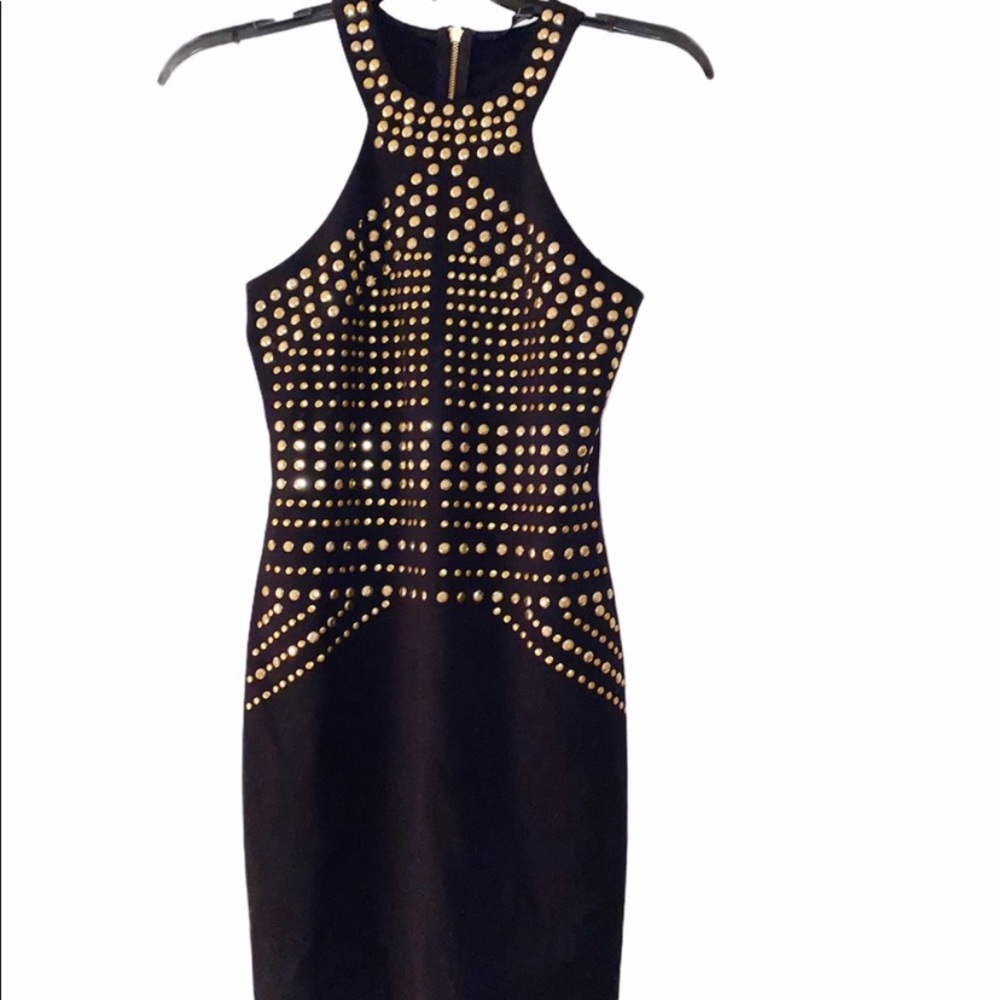 Express dress with gold accents. Worn once.